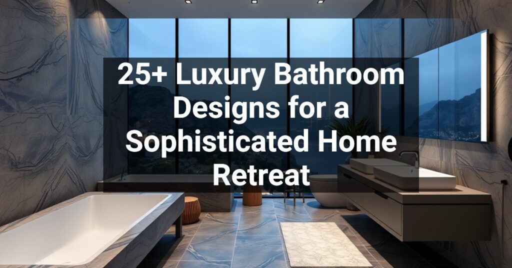 25+ Luxury Bathroom Designs for a Sophisticated Home Retreat