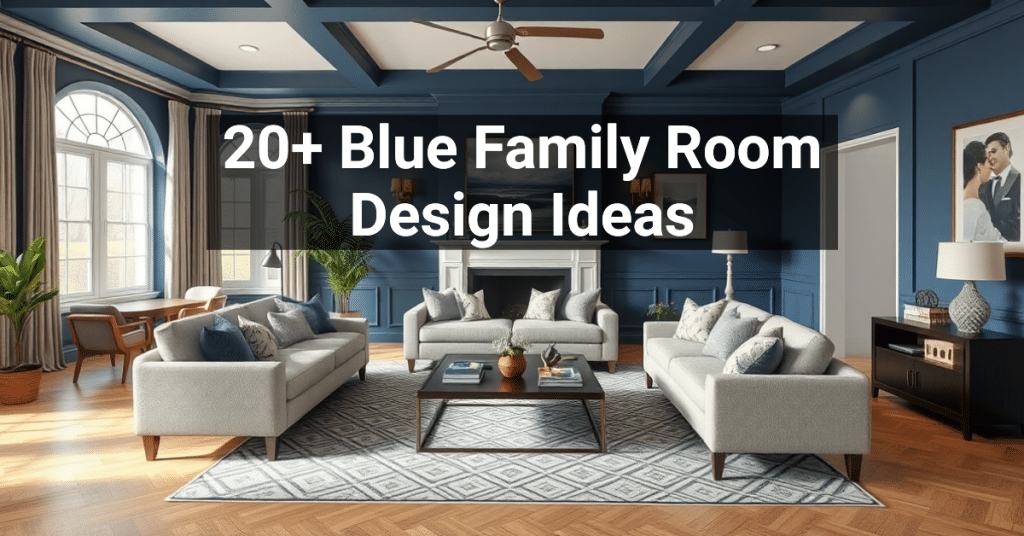 20+ Blue Family Room Design Ideas