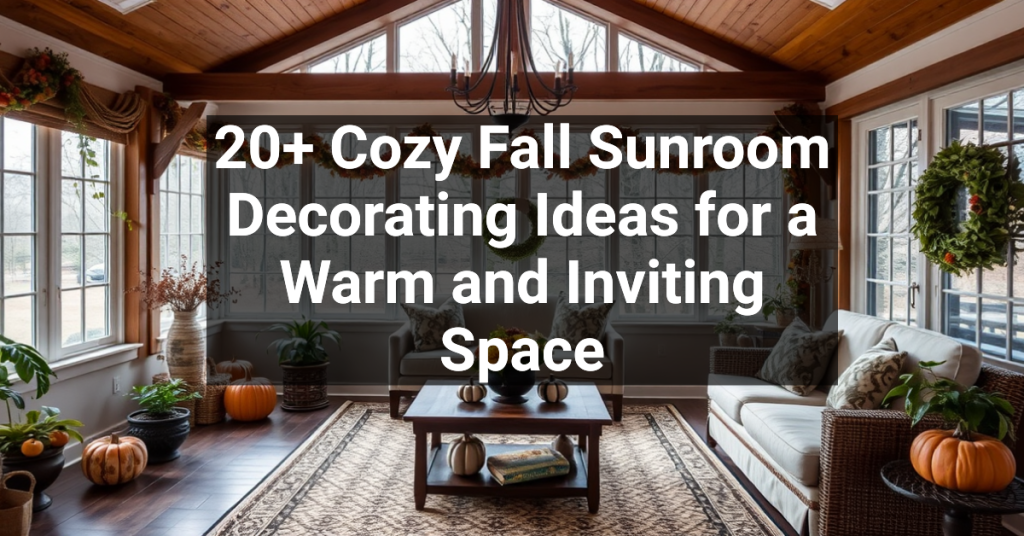 20+ Cozy Fall Sunroom Decorating Ideas for a Warm and Inviting Space