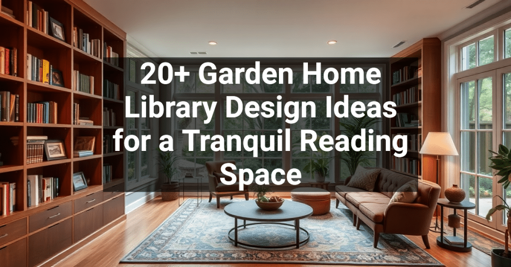 20+ Garden Home Library Design Ideas for a Tranquil Reading Space