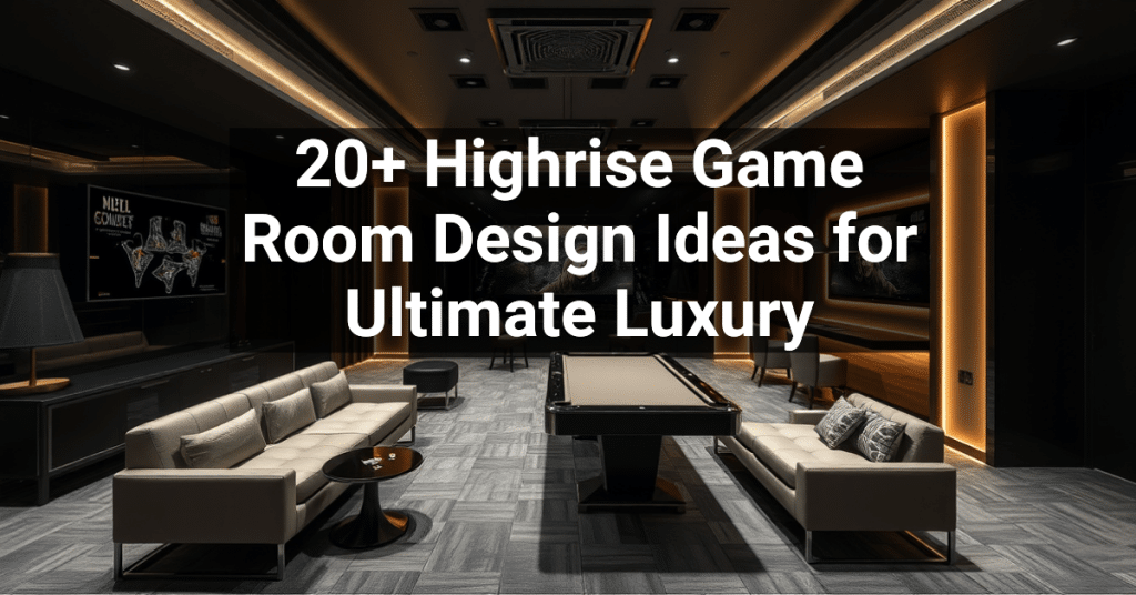 20+ Highrise Game Room Design Ideas for Ultimate Luxury