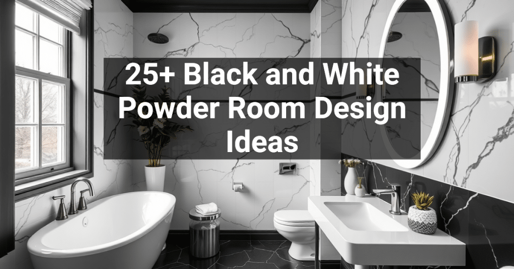 25+ Black and White Powder Room Design Ideas