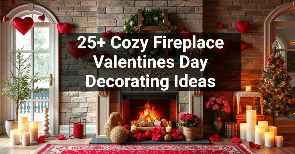 25+ Cozy Fireplace Valentines Day Decorating Ideas