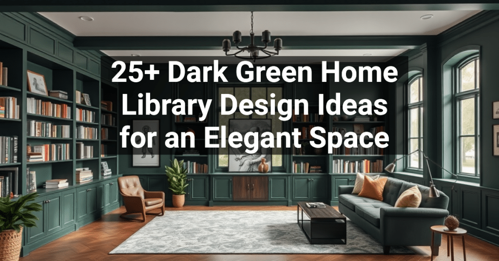 25+ Dark Green Home Library Design Ideas for an Elegant Space