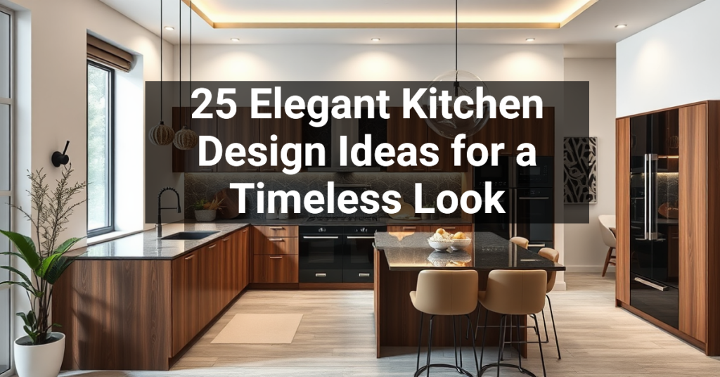 25 Elegant Kitchen Design Ideas for a Timeless Look