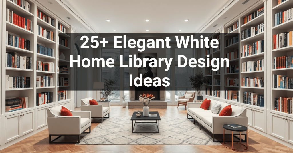 25+ Elegant White Home Library Design Ideas