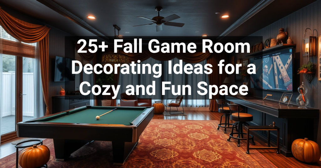 25+ Fall Game Room Decorating Ideas for a Cozy and Fun Space