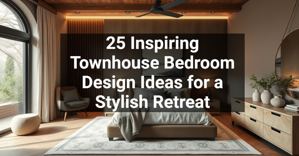 25 Inspiring Townhouse Bedroom Design Ideas for a Stylish Retreat