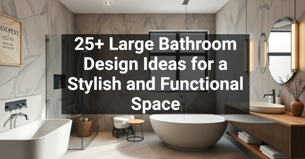 25+ Large Bathroom Design Ideas for a Stylish and Functional Space