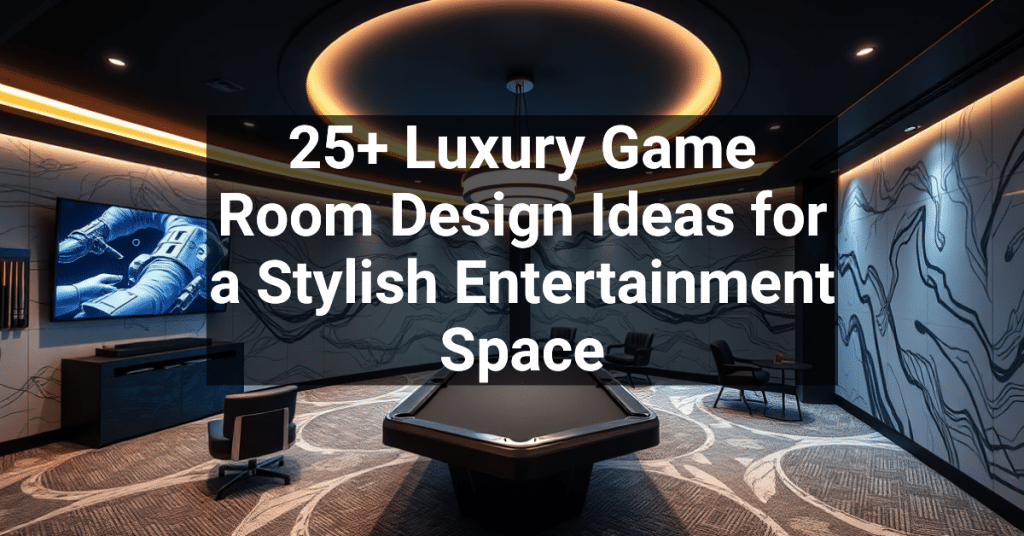 25+ Luxury Game Room Design Ideas for a Stylish Entertainment Space