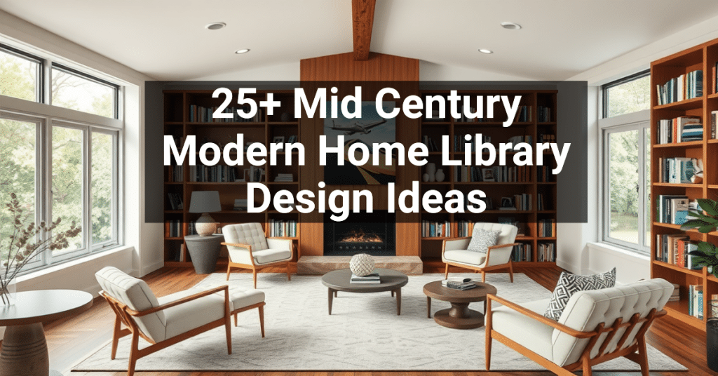 25+ Mid Century Modern Home Library Design Ideas