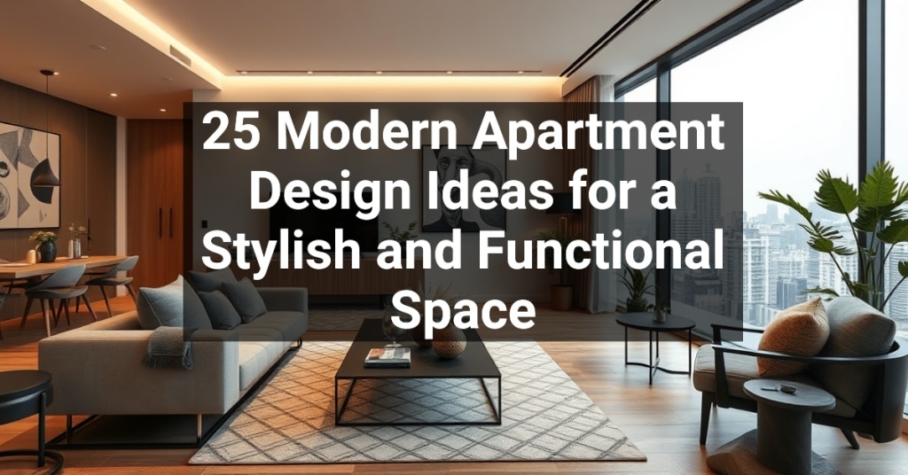 25 Modern Apartment Design Ideas for a Stylish and Functional Space