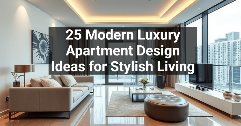 25 Modern Luxury Apartment Design Ideas for Stylish Living