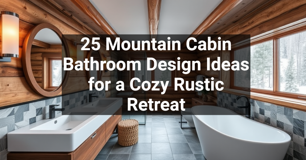 25 Mountain Cabin Bathroom Design Ideas for a Cozy Rustic Retreat