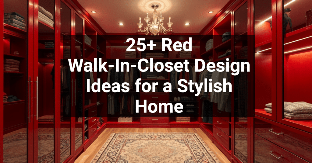 25+ Red Walk-In-Closet Design Ideas for a Stylish Home