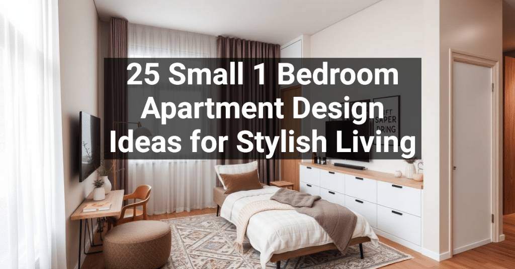 25 Small 1 Bedroom Apartment Design Ideas for Stylish Living