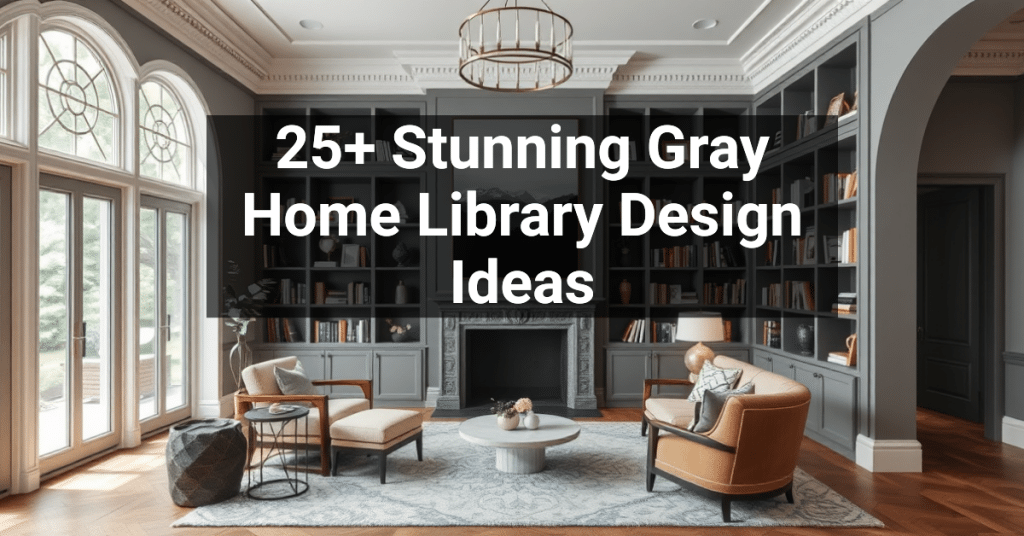 25+ Stunning Gray Home Library Design Ideas