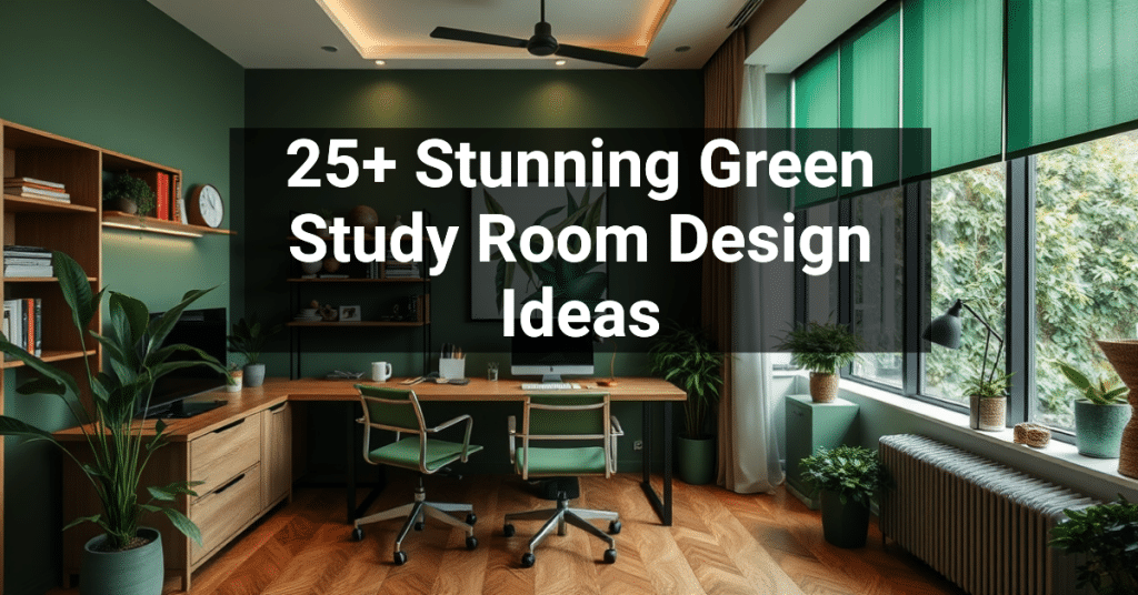 25+ Stunning Green Study Room Design Ideas