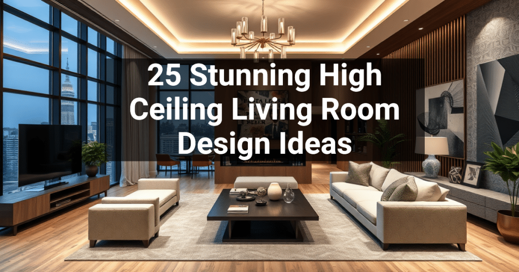 25 Stunning High Ceiling Living Room Design Ideas