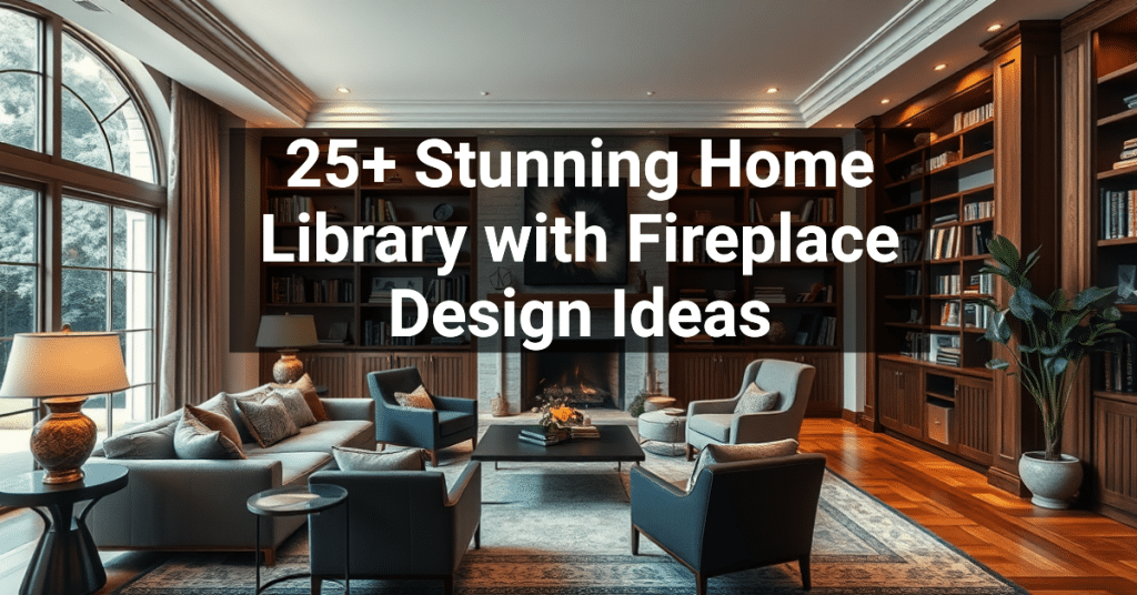 25+ Stunning Home Library with Fireplace Design Ideas