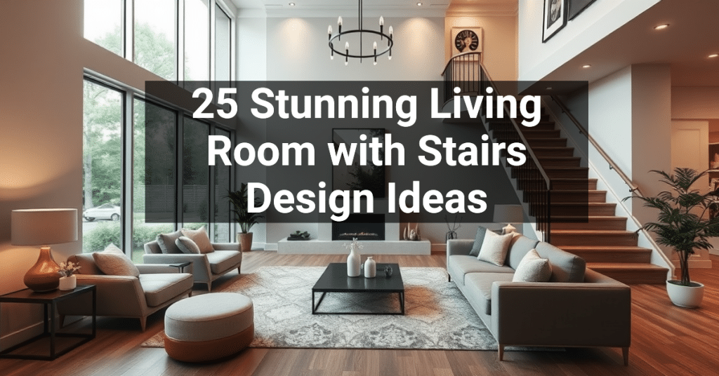 25 Stunning Living Room with Stairs Design Ideas