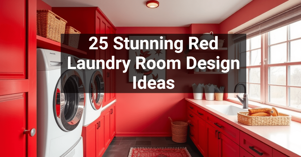 25 Stunning Red Laundry Room Design Ideas