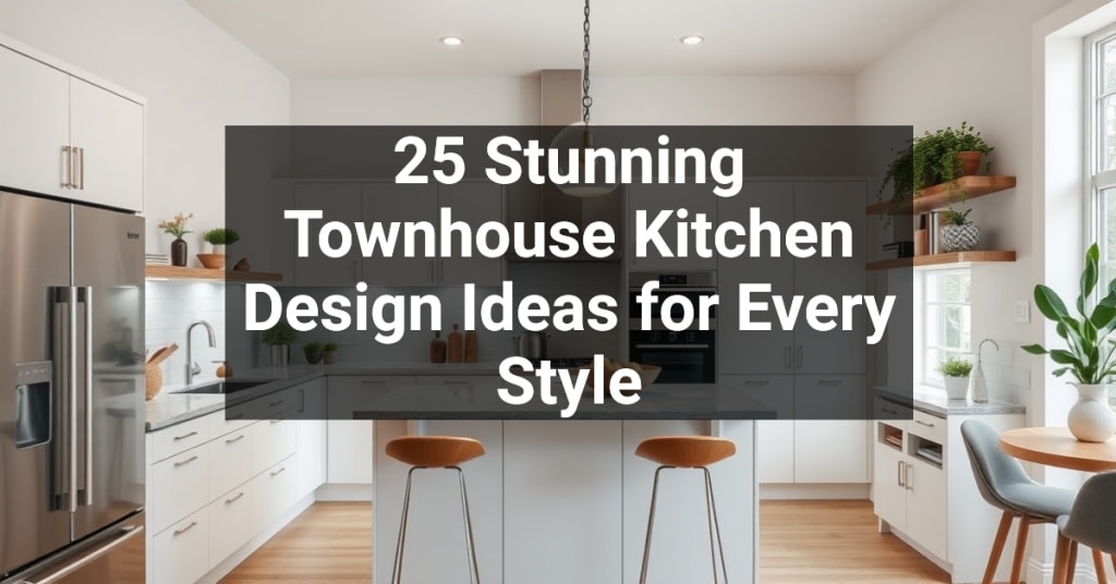 25 Stunning Townhouse Kitchen Design Ideas for Every Style