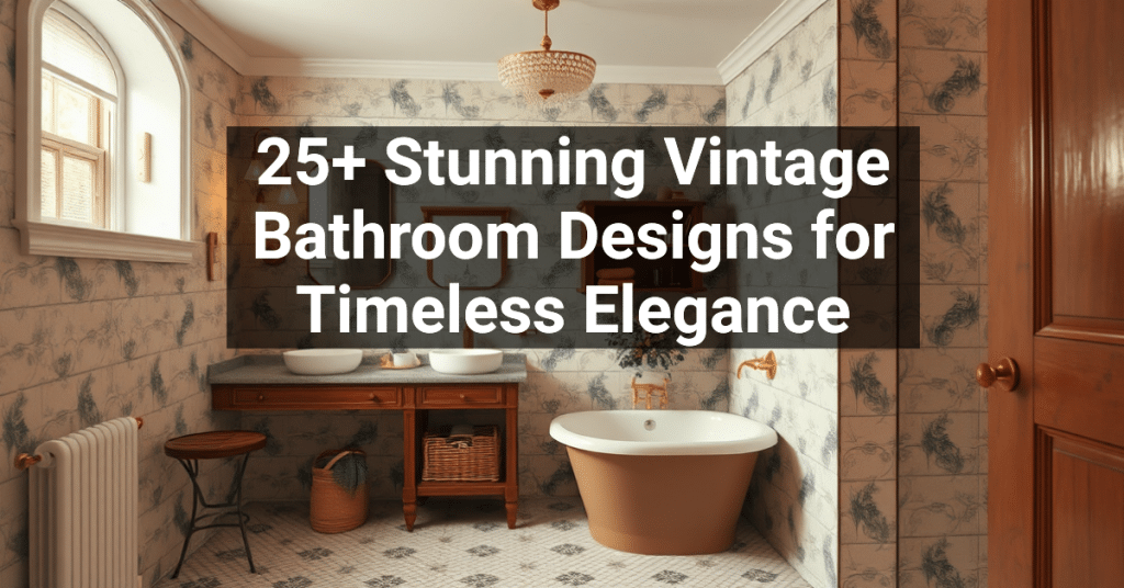 25+ Stunning Vintage Bathroom Designs for Timeless Elegance