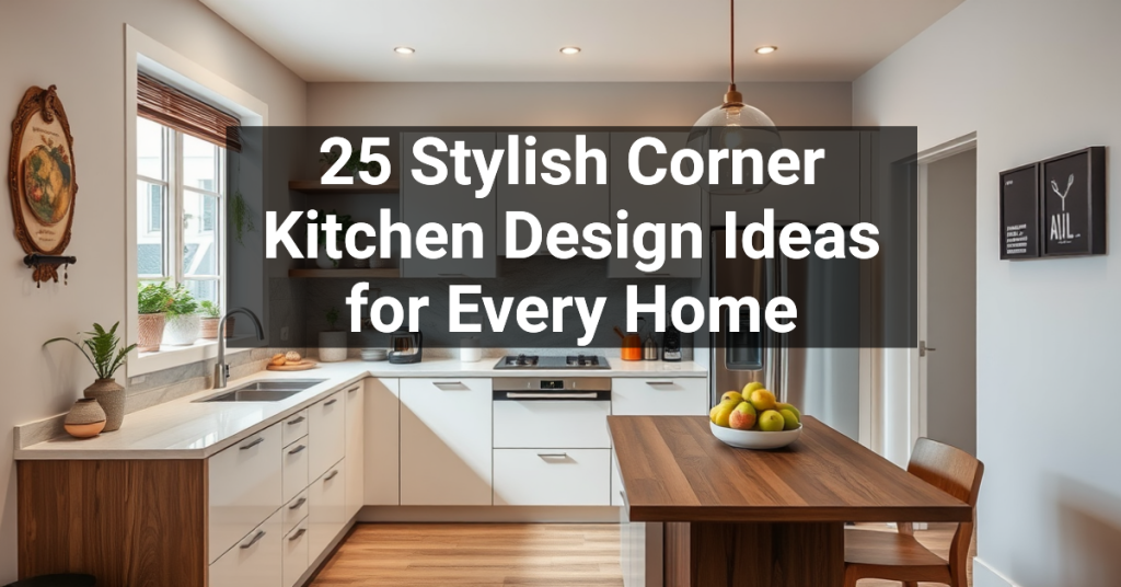 25 Stylish Corner Kitchen Design Ideas for Every Home