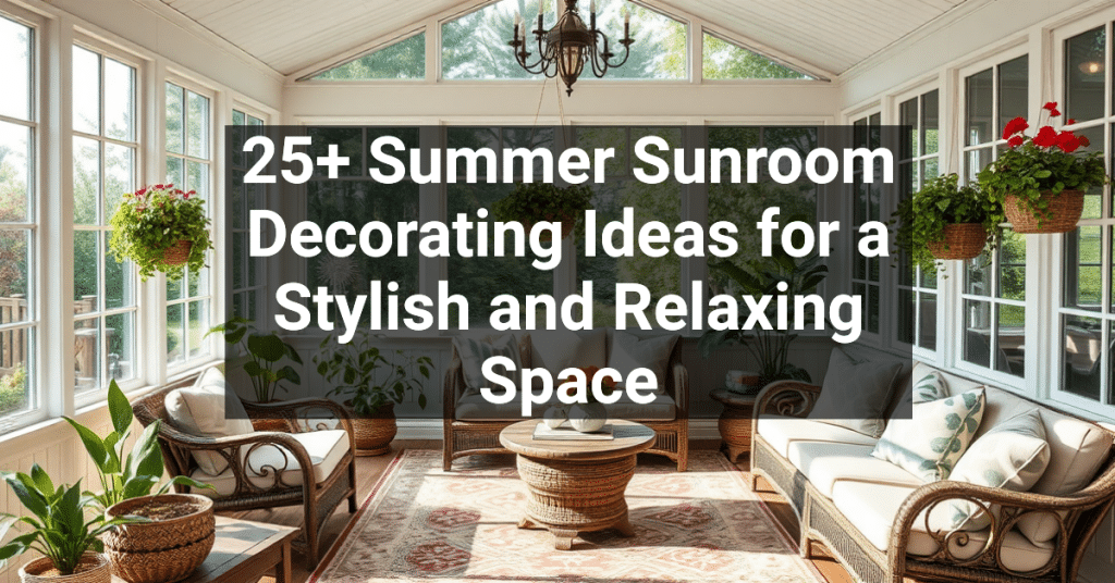 25+ Summer Sunroom Decorating Ideas for a Stylish and Relaxing Space