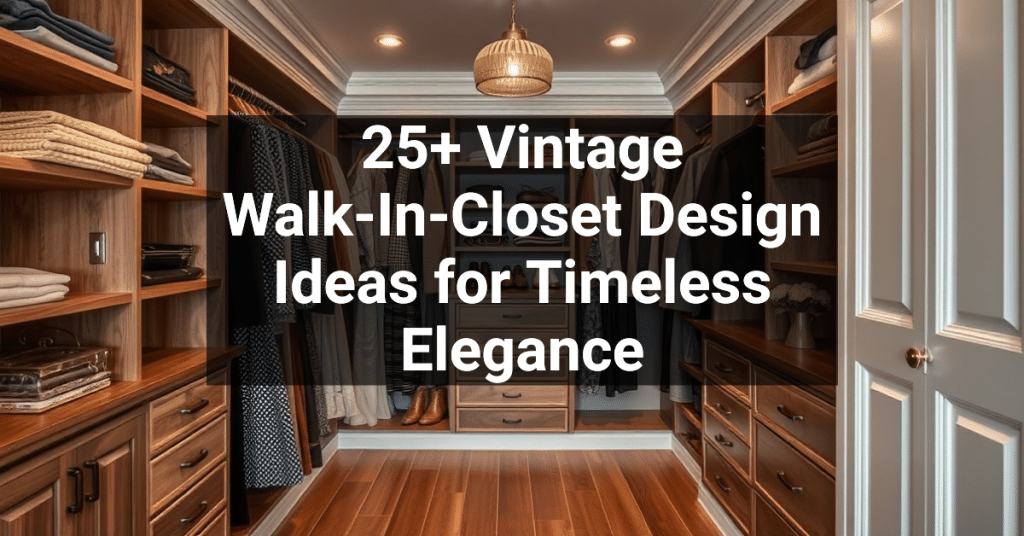 25+ Vintage Walk-In-Closet Design Ideas for Timeless Elegance