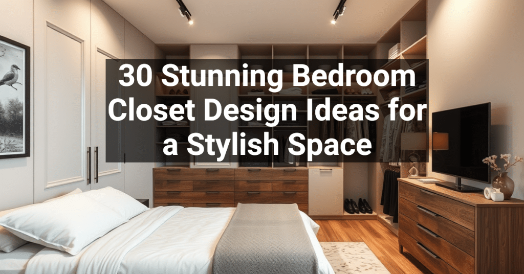 30 Stunning Bedroom Closet Design Ideas for a Stylish Space