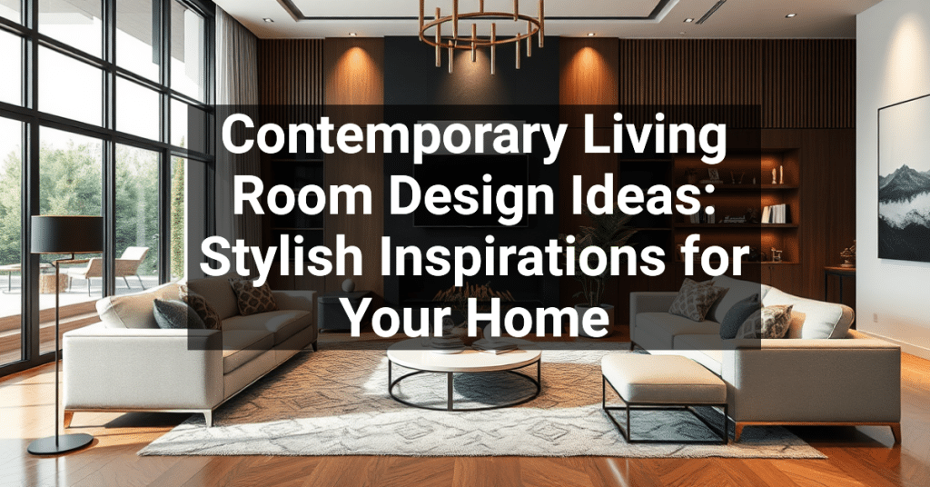 Contemporary Living Room Design Ideas: Stylish Inspirations for Your Home