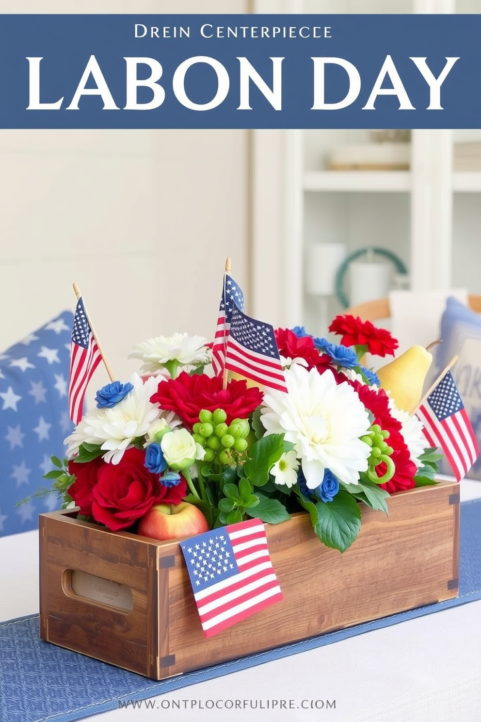 Creative centerpieces with seasonal themes for Labor Day can incorporate elements like red white and blue flowers arranged in a rustic wooden box. Add small American flags and seasonal fruits like apples and pears to enhance the festive atmosphere. Small space decorating ideas for Labor Day should focus on maximizing functionality while maintaining a festive look. Use multi-purpose furniture like an ottoman that doubles as storage and incorporate light colors to make the space feel larger and more inviting.