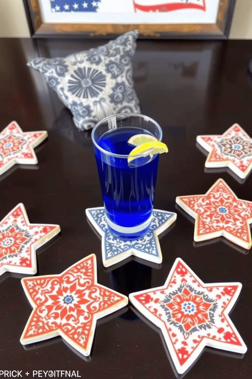 Star shaped coasters for drinks. Each coaster features a unique design with intricate patterns and vibrant colors that enhance the aesthetic of your space. Memorial Day Home Office Decorating Ideas. Incorporate red white and blue accents through decorative pillows and wall art to create a festive yet professional atmosphere.