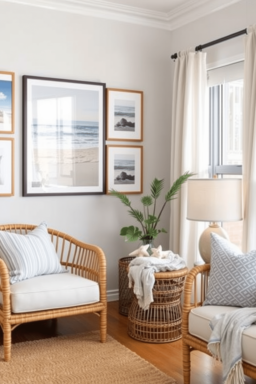 Display beach-inspired artwork on the walls to create a serene atmosphere. Incorporate soft blues and sandy neutrals in the decor to evoke the feeling of a coastal retreat. Use lightweight fabrics for curtains and cushions to enhance the airy vibe. Add natural textures like jute rugs and wicker furniture to complete the summer apartment look.