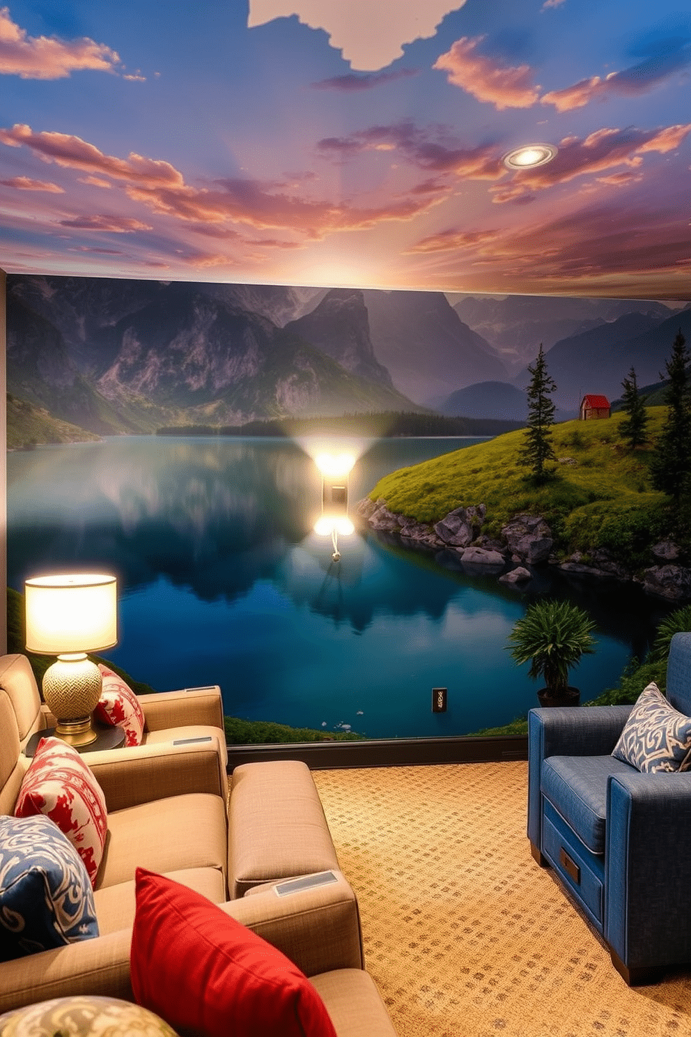 Artistic murals create a stunning backdrop that transforms any space into a visual delight. Imagine a vibrant mural depicting a serene landscape, adding depth and character to your room. Summer home theater decorating ideas focus on creating a relaxed and inviting atmosphere. Consider plush seating options and soft lighting that enhance the cinematic experience while maintaining a cozy vibe.