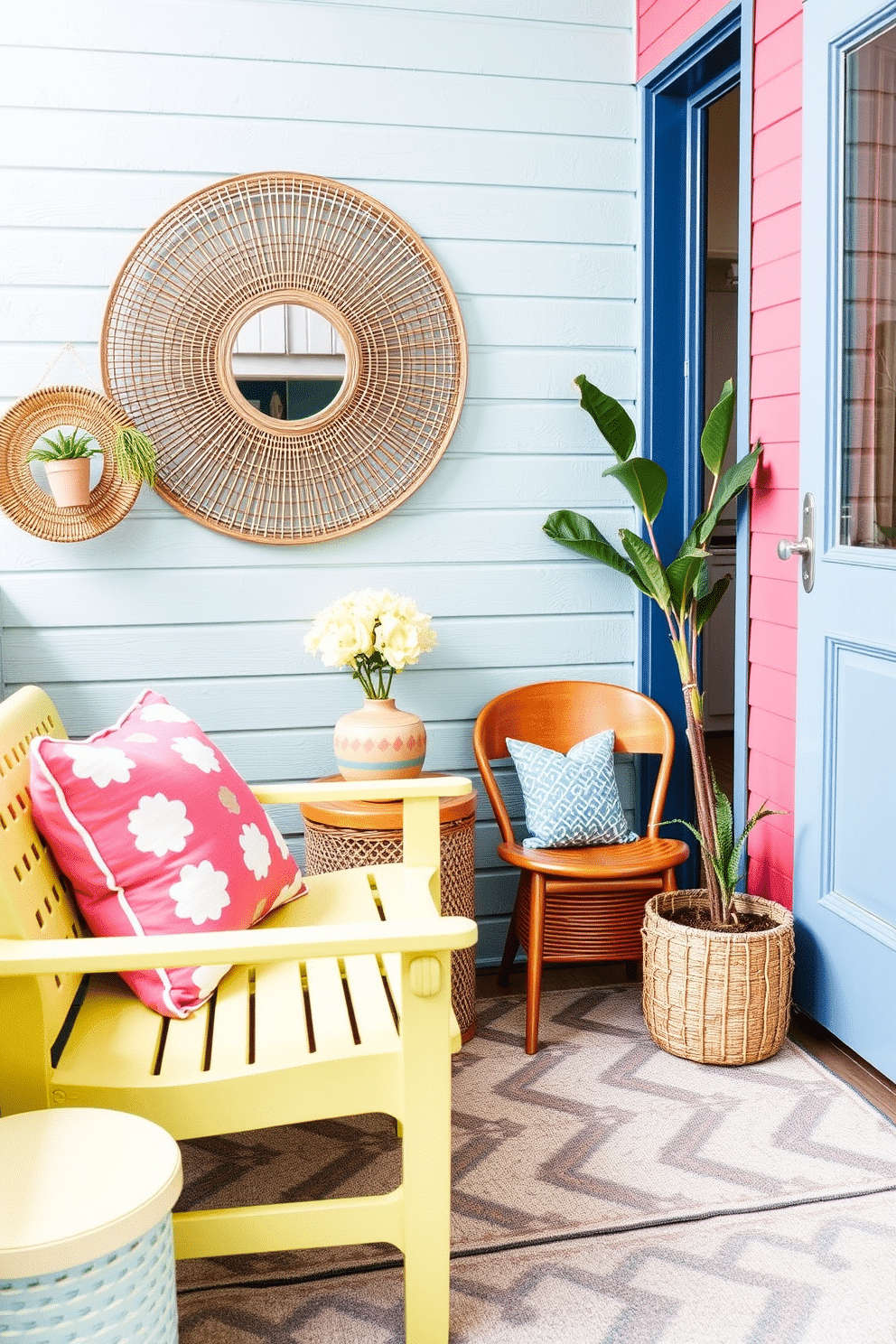 Choose lightweight furniture that can be easily moved to create a versatile and inviting atmosphere. Incorporate bright colors and playful patterns to enhance the summer vibe in your small space.