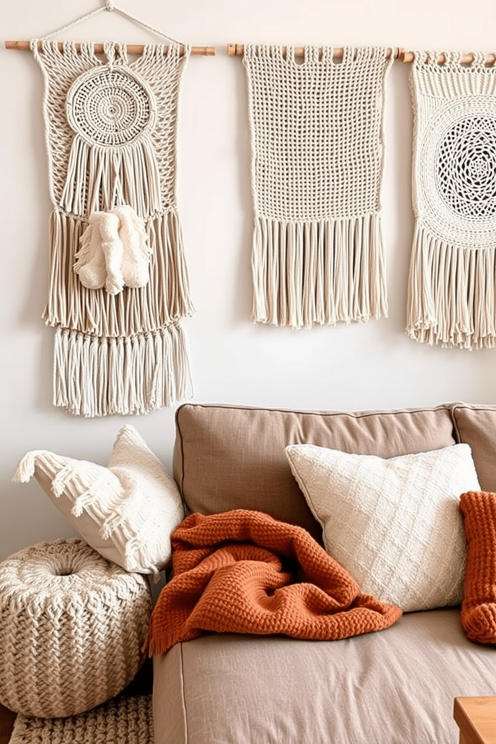 Textured wall hangings create a warm and inviting atmosphere in a winter apartment. Soft woven fabrics and layered textiles add depth and visual interest to the space. Incorporate neutral tones and rich colors to enhance the cozy feel of the room. Choose wall hangings that complement the overall decor while providing a touch of seasonal charm.