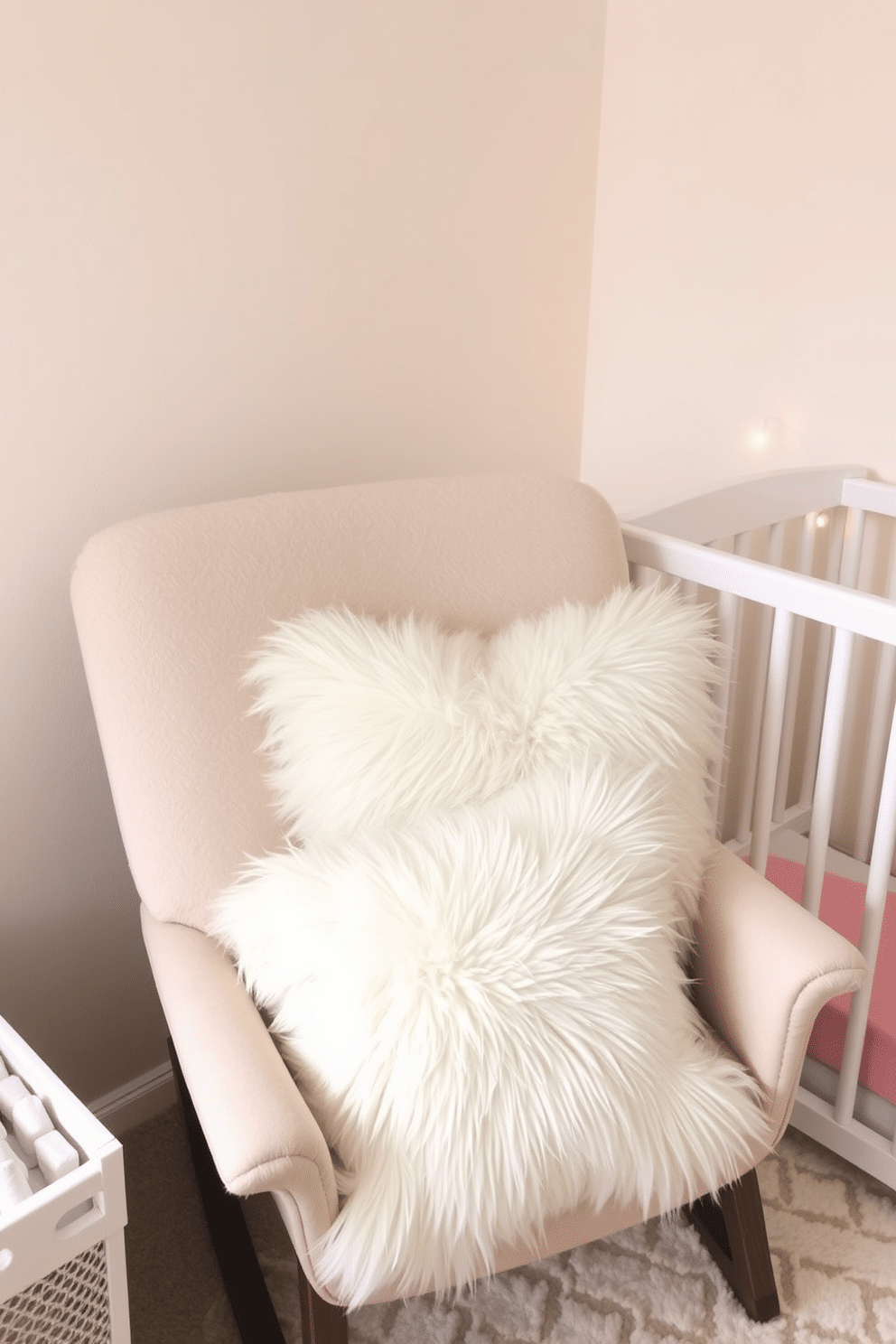 Faux fur throw pillows add a touch of softness and warmth to a winter nursery. Layer them on a cozy rocking chair or a plush crib to create an inviting and comfortable space. Incorporate a soothing color palette with soft whites and gentle pastels to enhance the serene atmosphere. Add twinkling fairy lights or a soft nightlight for a magical glow during the winter months.