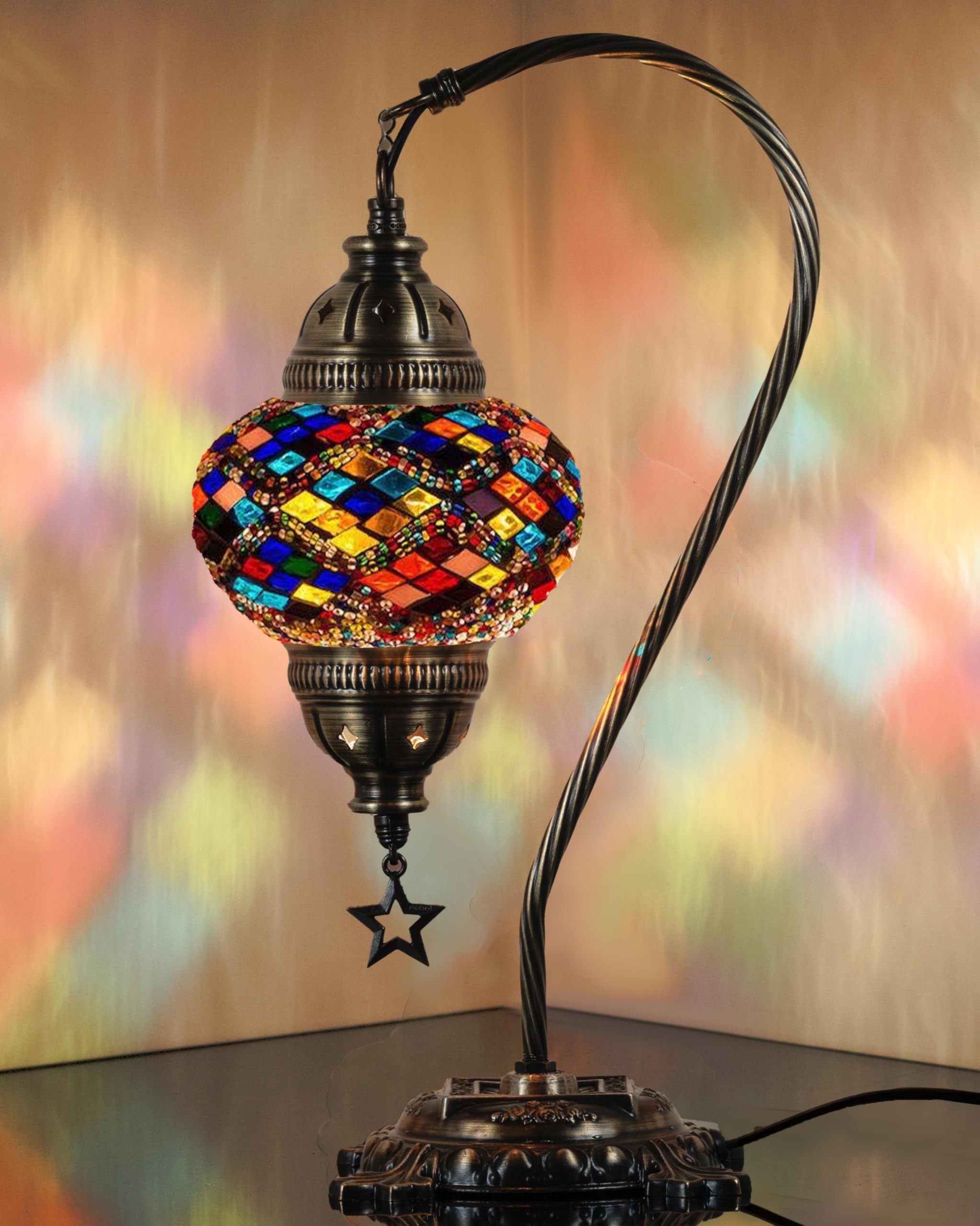 1 Best Mosaic Glass Bedside Lamps