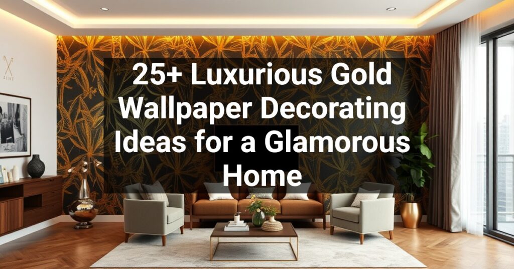 25+ Luxurious Gold Wallpaper Decorating Ideas for a Glamorous Home