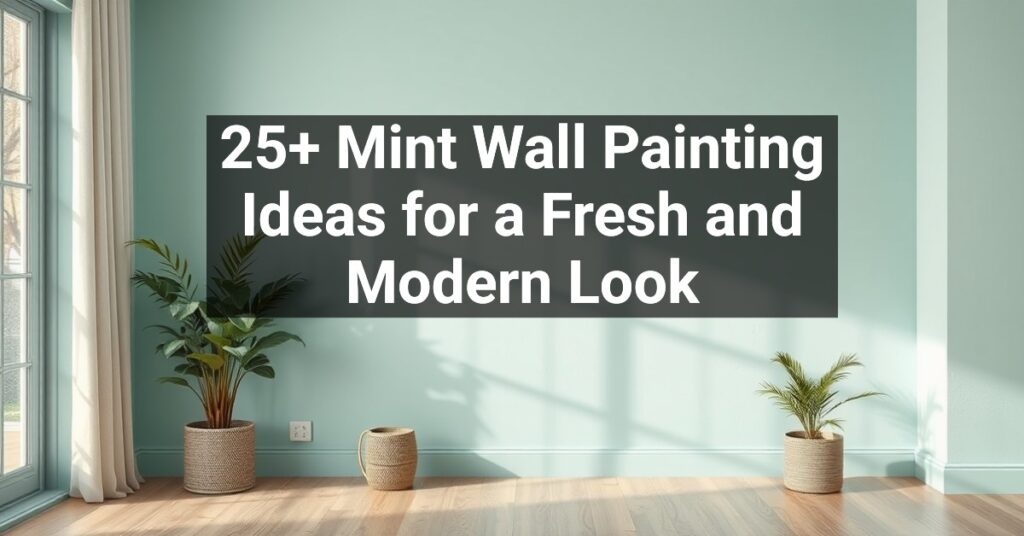 25+ Mint Wall Painting Ideas for a Fresh and Modern Look