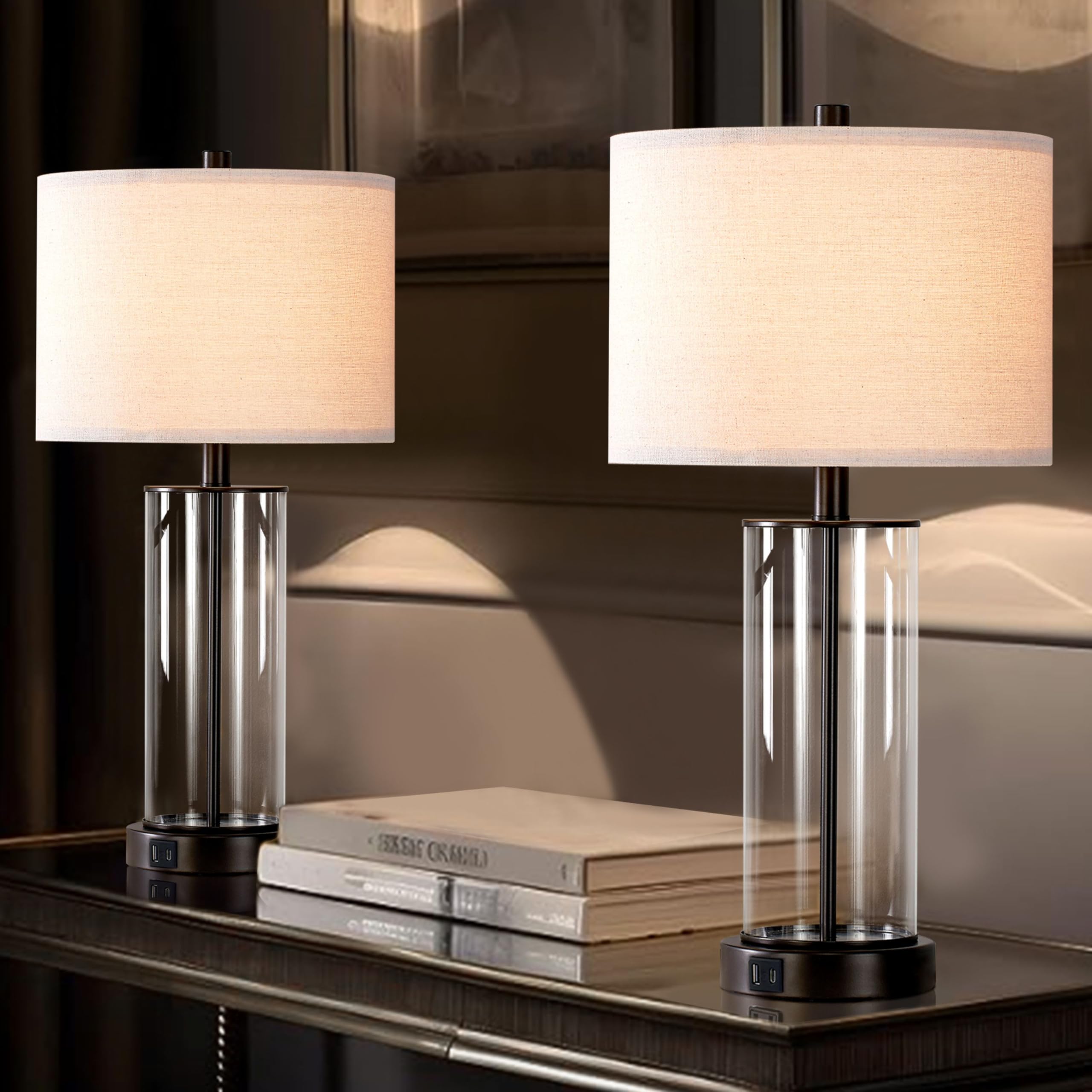 2 Best Glass Base Table Lamps