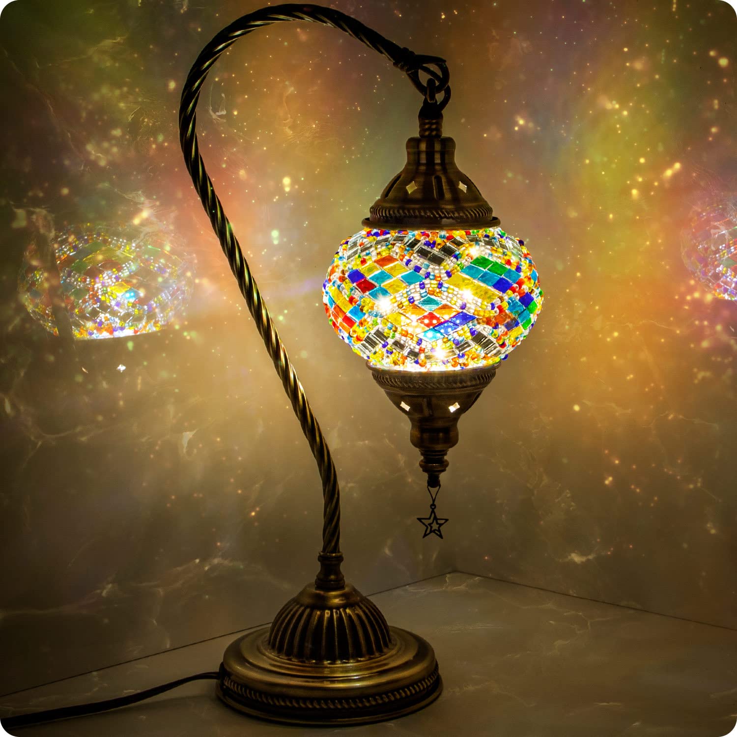 2 Best Mosaic Glass Bedside Lamps