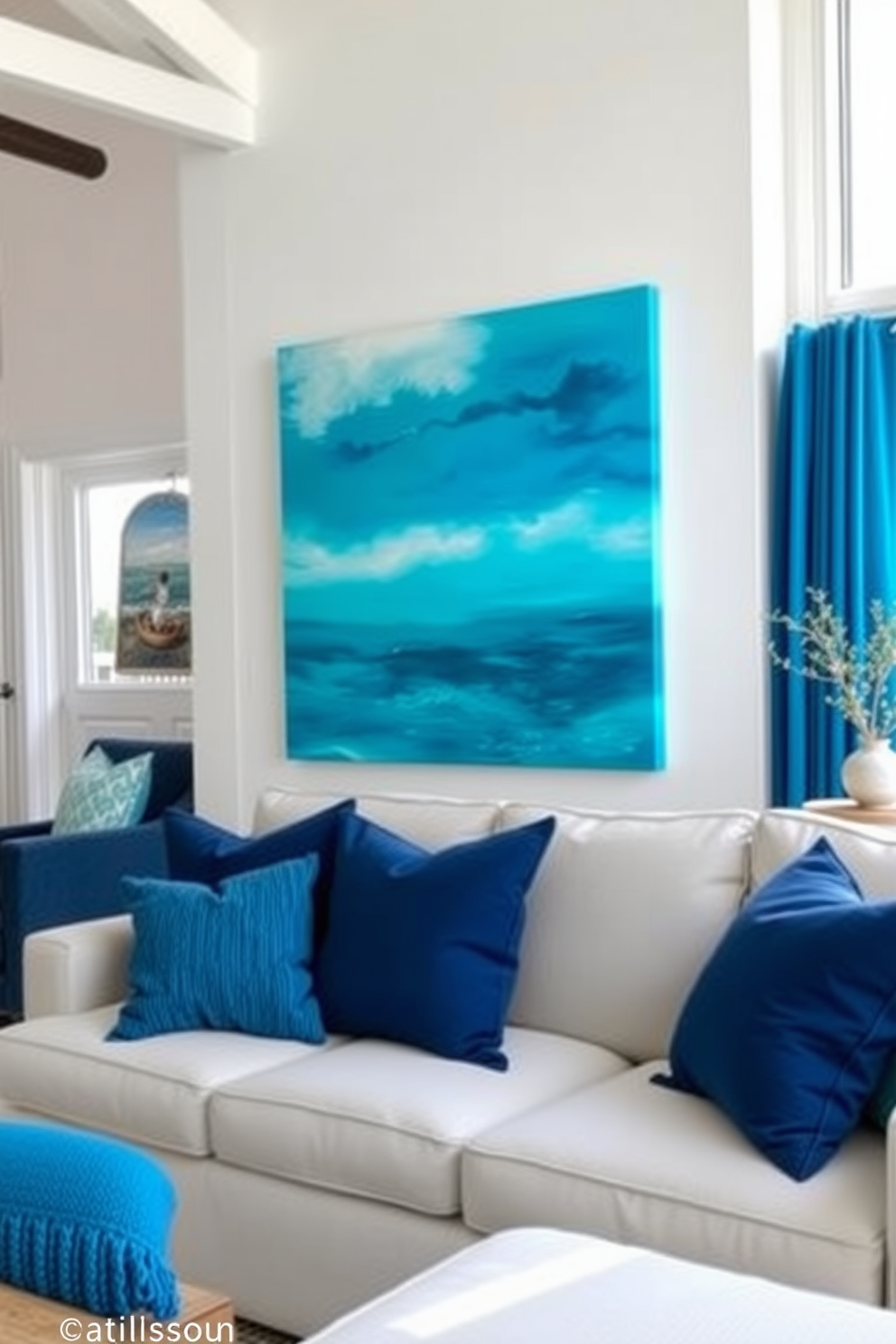 Aqua Wall Painting Ideas 15