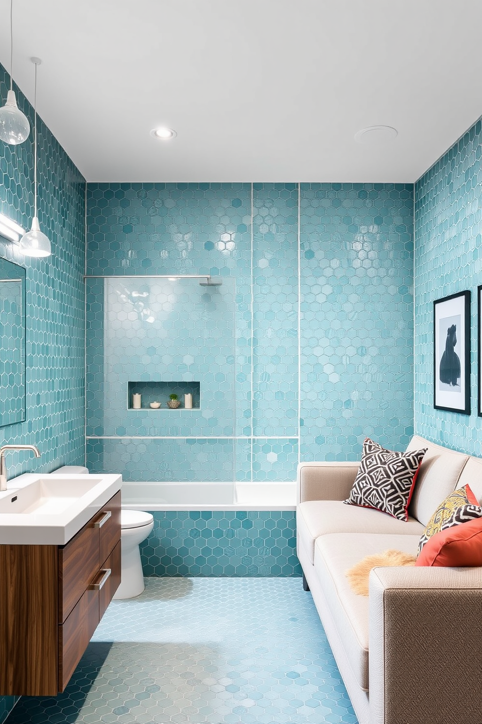 Aqua Wallpaper Decorating Ideas 16