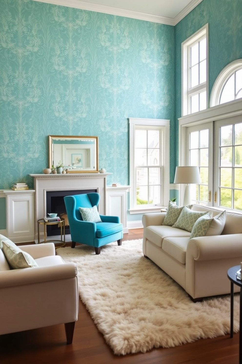 Aqua Wallpaper Decorating Ideas 28