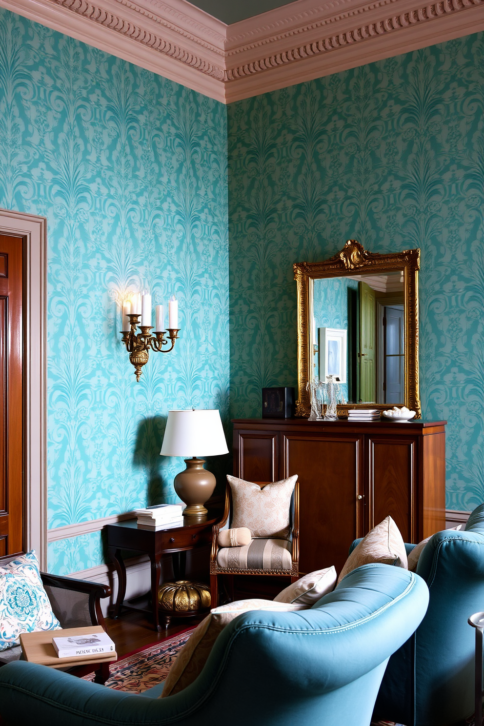 Aqua Wallpaper Decorating Ideas 6