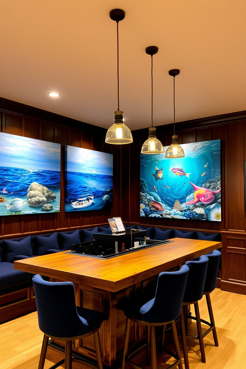 Bar Area Wall Painting Ideas 22